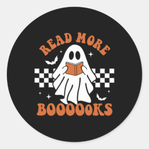 Sticker Rond Cute Livres Ghost Read More Livres Fun Teacher Hal