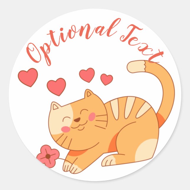Sticker Rond Cute Lote Orange Tabby Kitten (Devant)