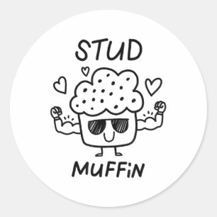 Sticker Rond Cute Love Heart Stud Muffin Valentines Jour Top