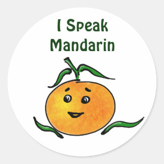 Sticker Rond Cute mandarin
