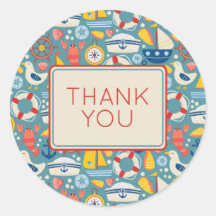 Sticker Rond Cute marine marine Merci de vie marine