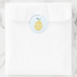 Sticker Rond Cute Modern Lemon Merci Entreprise Texte