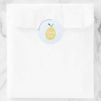 Sticker Rond Cute Modern Lemon Merci Entreprise Texte