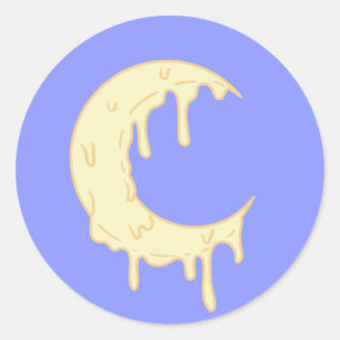 Sticker Rond Cute Moon
