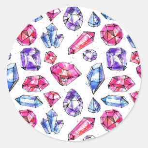 Sticker Rond Cute Motif Gem
