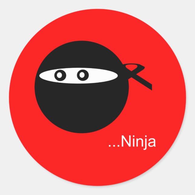 Sticker Rond Cute Ninja (Devant)