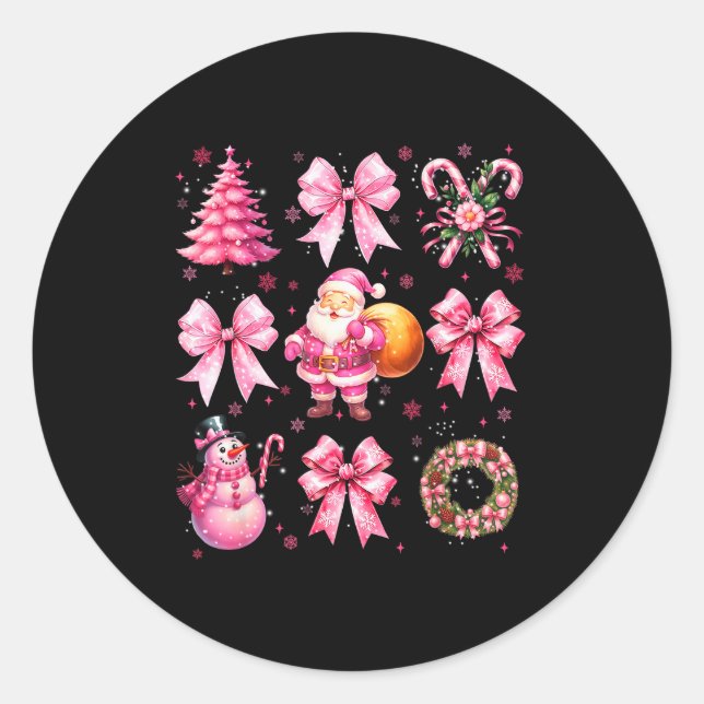 Sticker Rond Cute Nk Santa Coquette Snowman Christmas Xmas Wome (Devant)