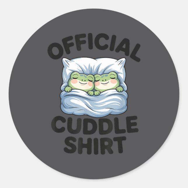 Sticker Rond Cute Official Cuddle Frogs Cozy (Devant)