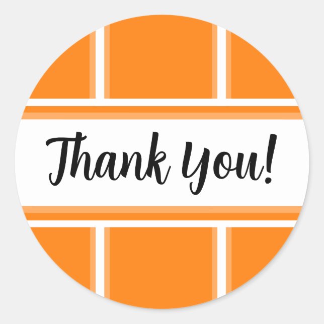 Sticker Rond Cute orange et Merci blanc (Devant)