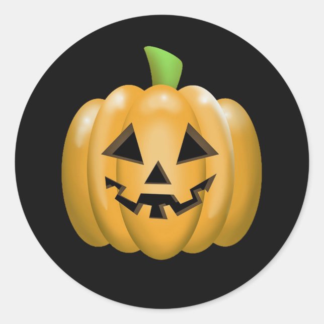 Sticker Rond Cute Orange Pompe Halloween Graphic (Devant)