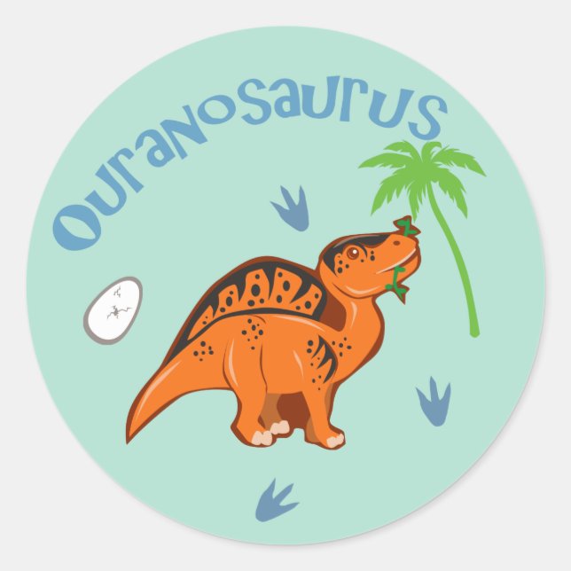 Sticker Rond Cute Ouranosaurus (Devant)