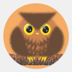 Sticker Rond Cute Owl