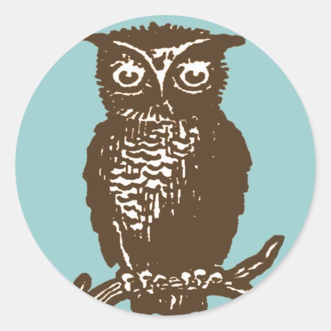 Sticker Rond Cute Owl (Devant)