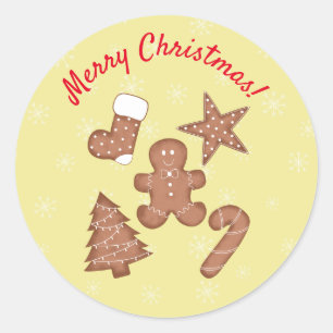Sticker Rond Cute pain d'épice cookies texte personnalisé