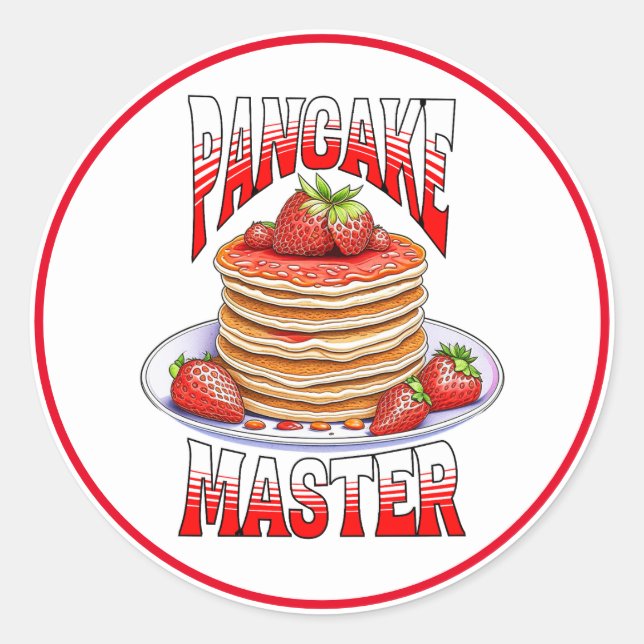 Sticker Rond Cute Pancakes Aux Fraises (Devant)