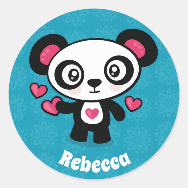 Sticker Rond Cute Panda (Devant)