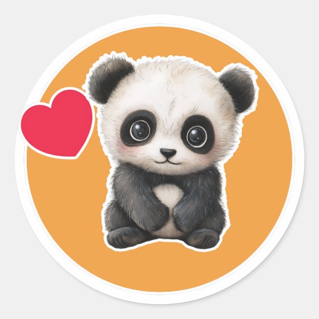 Sticker Rond Cute Panda (Devant)