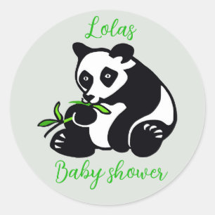 Sticker Rond Cute PANDA - Animal - baby shower - Perdsonalize