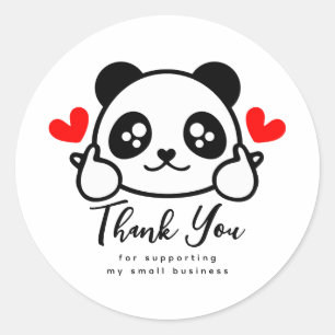 Sticker Rond Cute Panda Merci PME