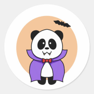 Sticker Rond Cute Panda Vampire - Amanda Roos