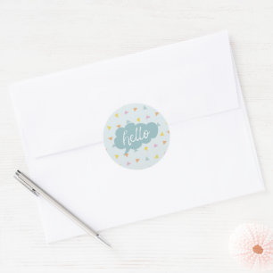 Sticker Rond Cute Pastel Hello