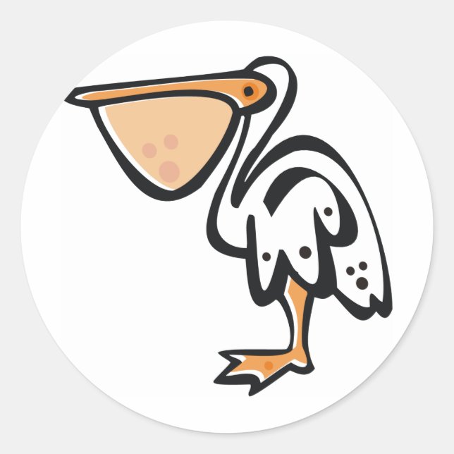 Sticker Rond Cute Pelican (Devant)