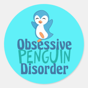 Sticker Rond Cute Penguin