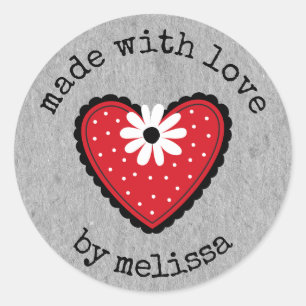 Sticker Rond Cute Personnalisée Fabriquée Avec Coeur D'Amour