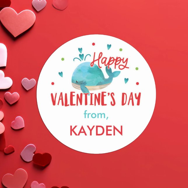 Sticker Rond Cute personnalisée Saint Valentin à l'école Traite (Créateur téléchargé)