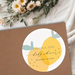 Sticker Rond Cute plaisir Citron Jaune Fruit Citrus Baby shower