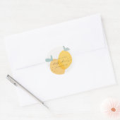 Sticker Rond Cute plaisir Citron Jaune Fruit Citrus Baby shower (Enveloppe)