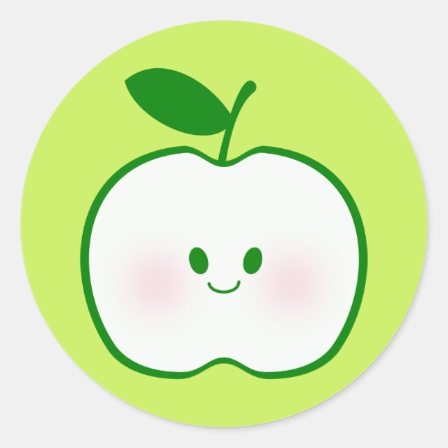 Sticker Rond Cute pomme (Devant)