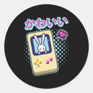Sticker Rond Cute Rabbit Pastel Kawaii Gamer Anime japonaise