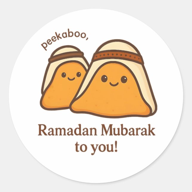 Sticker Rond Cute Ramadan Mubarak To You (Devant)