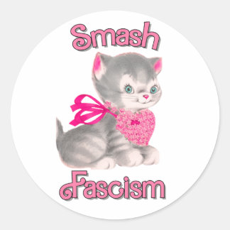 Sticker Rond Cute Rétro Kitten - Fascisme Smash