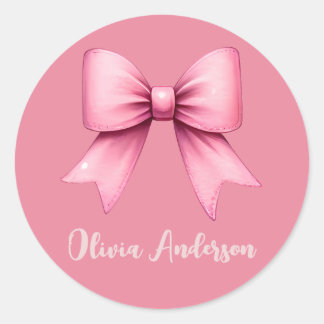 Sticker Rond Cute Rose Coquette Bow ceinture esthétique