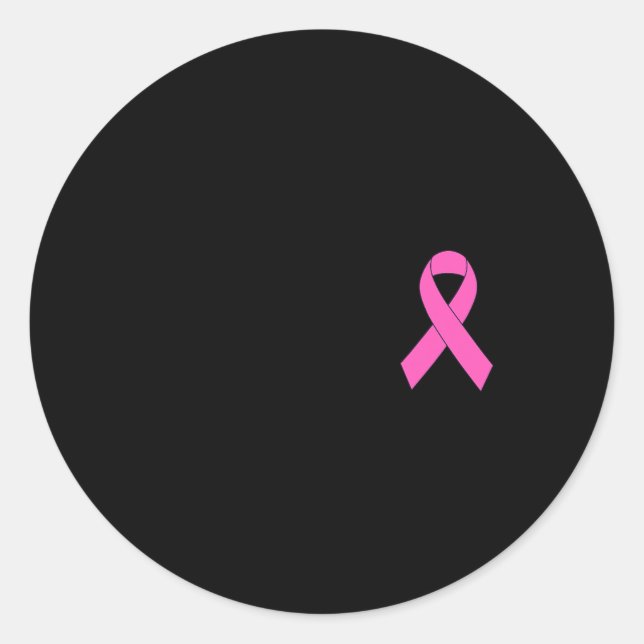 Sticker Rond Cute rose Ruban Brebis Sensibilisation au cancer d (Devant)