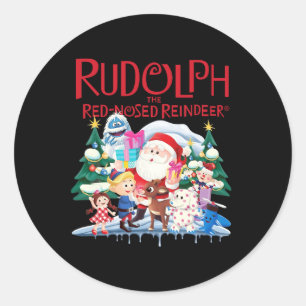 Sticker Rond Cute Rudolph Le Renne Rouge Nosé Spécifications de