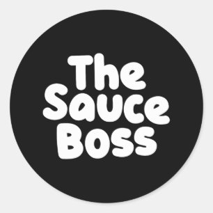 Sticker Rond Cute Sauce Boss Chef Bbq Cuisiner Nourriture Humor