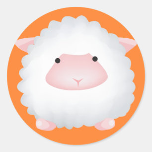 Sticker Rond Cute Sheep