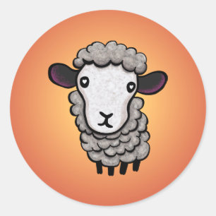 Sticker Rond Cute Sheep