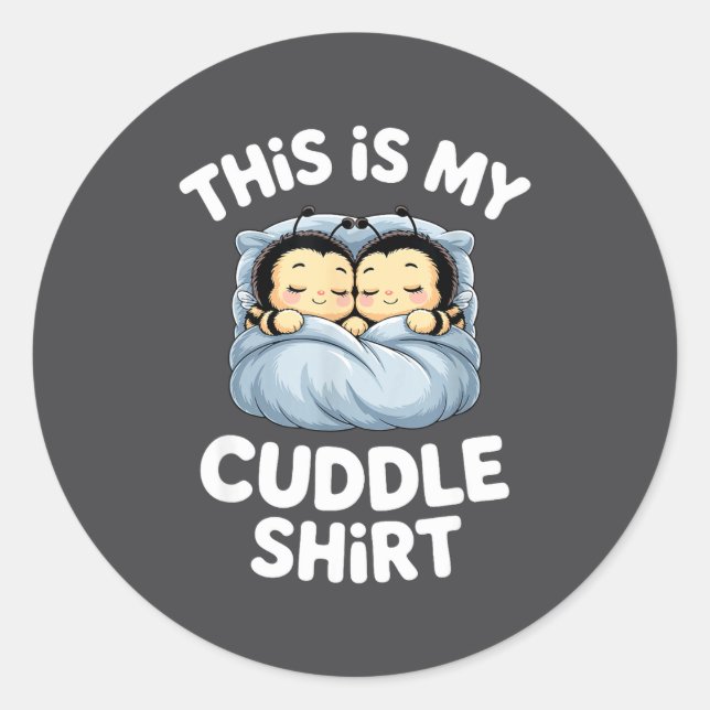 Sticker Rond Cute Sleeng Bee This Is My Cuddle  (Devant)