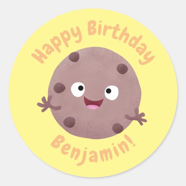 Sticker Rond Cute smart chocolat puce cookie dessin animé class (Devant)