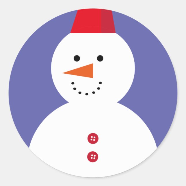 Sticker Rond Cute Snowman (Devant)