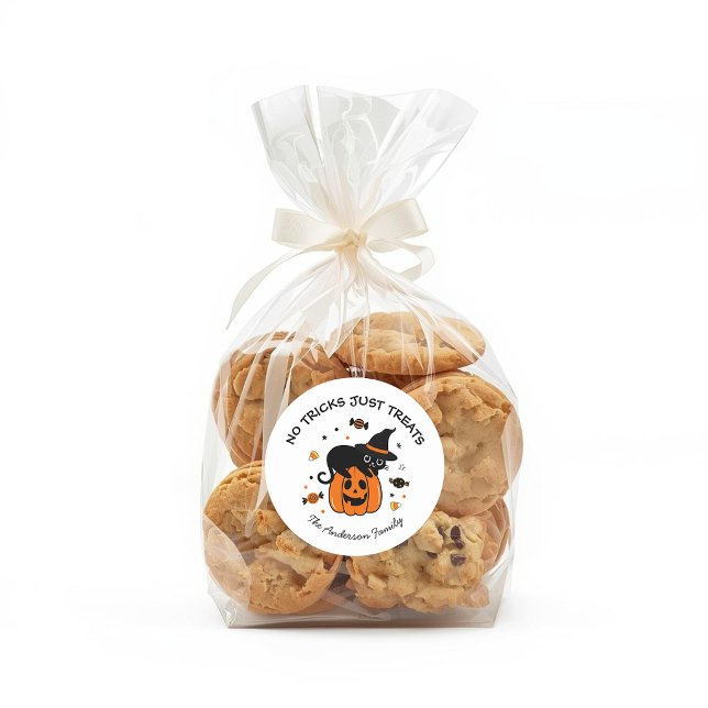 Sticker Rond Cute Spooky Halloween Black and Orange (Créateur téléchargé)