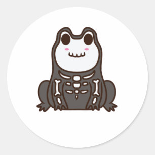 Sticker Rond Cute squelette Halloween grenouille