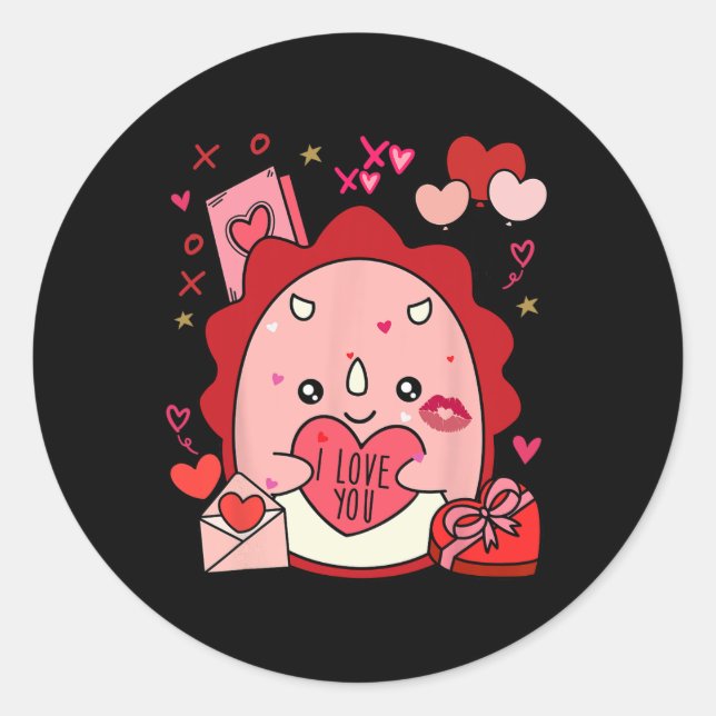 Sticker Rond Cute Squish Squish Squish Valentine Cadeaux Pour E (Devant)