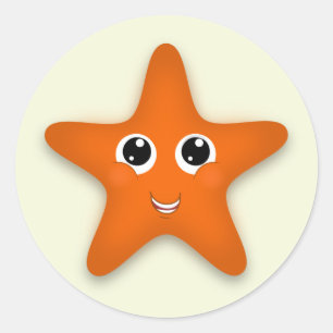 Sticker Rond Cute Starfish