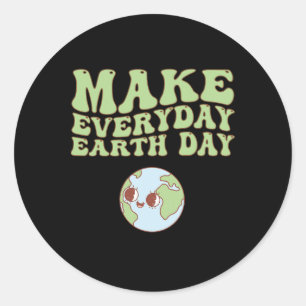 Sticker Rond Cute Super Faire Jour des terres quotidien Salle d