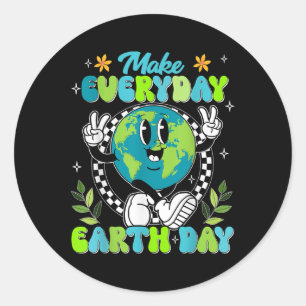 Sticker Rond Cute Super Faire Jour des terres quotidien Salle d